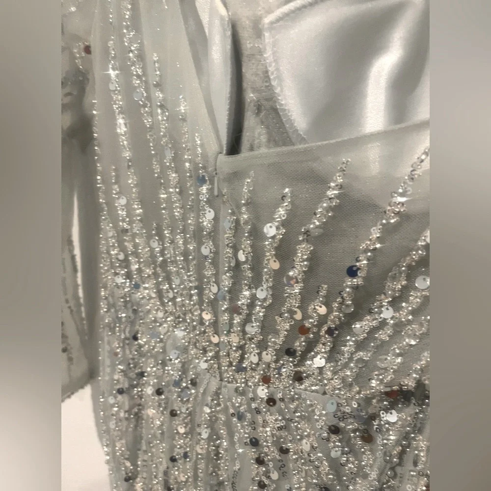 Gianni Binni Gorgeous One Shoulder Sequin Jewel elegant Gown